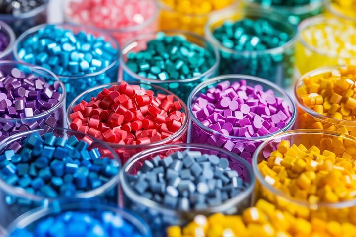Coloured masterbatch pellets in vivid shades