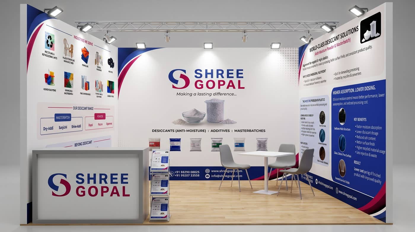 The Shreegopal Polychem exhibition stand for HIPLEX 2026