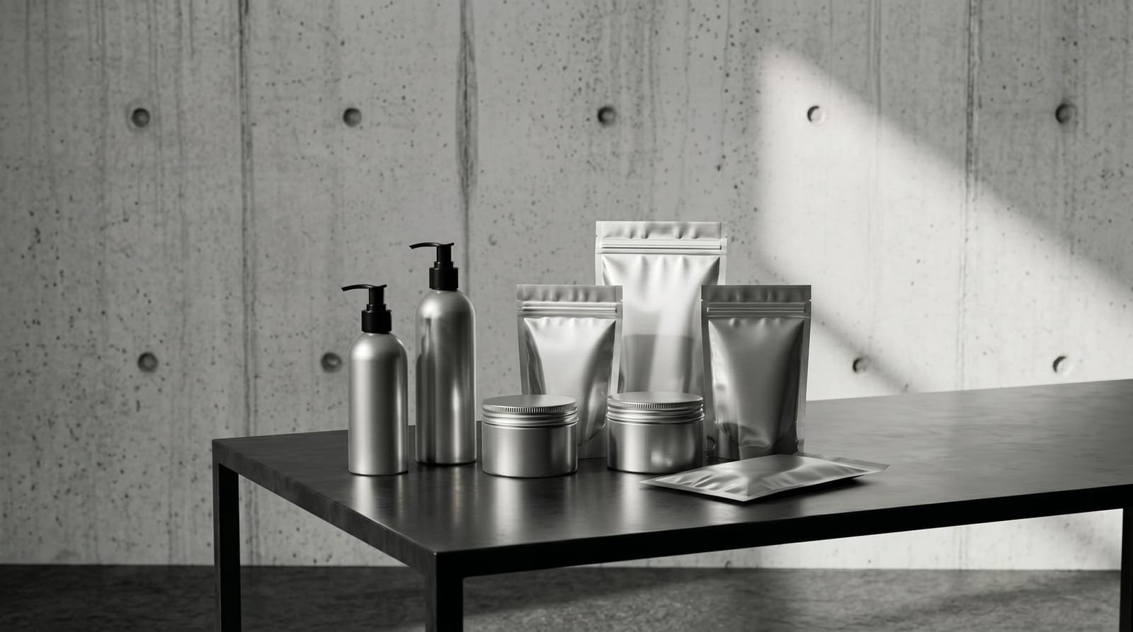 Silver masterbatch in cosmetic & premium FMCG packaging.