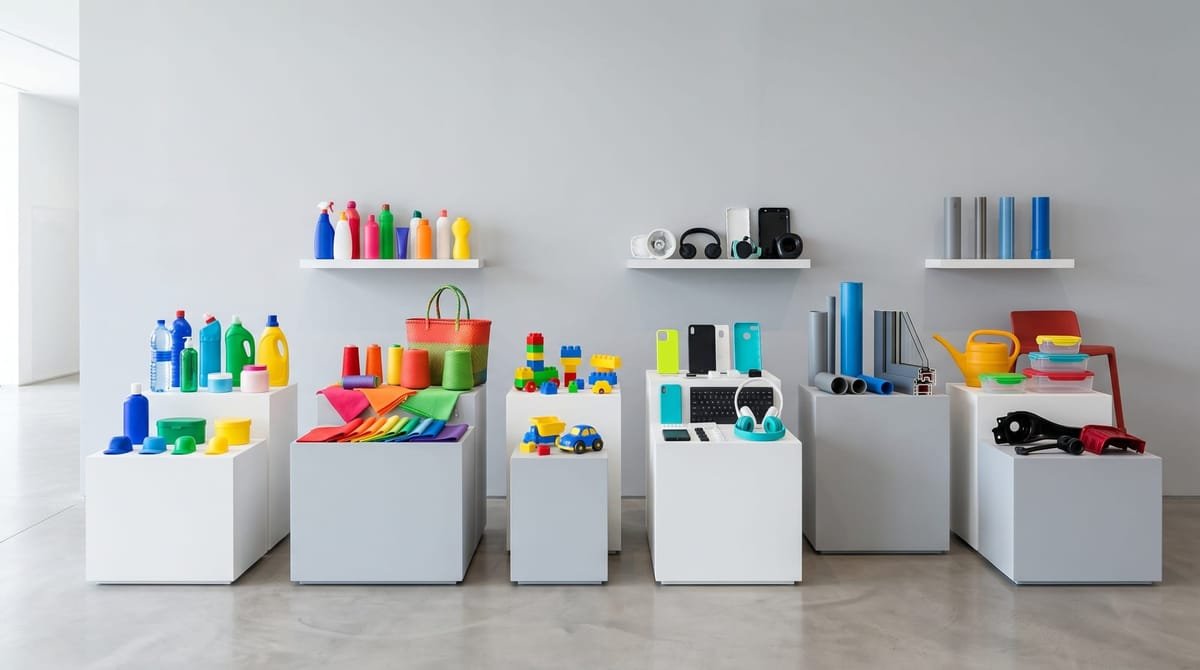 End-products made with Shreegopal masterbatches across packaging, toys, electronics, pipes and agriculture