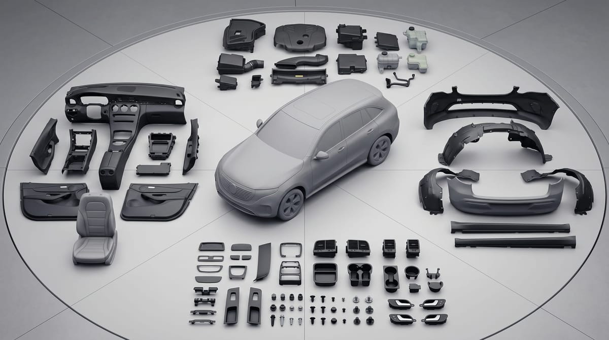 Moulded plastic automotive components