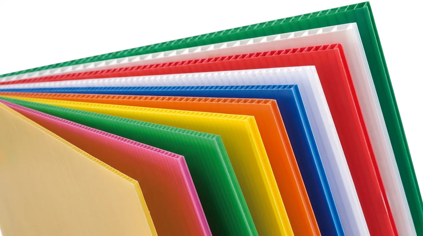 Coloured PP corrugated flute board sheets