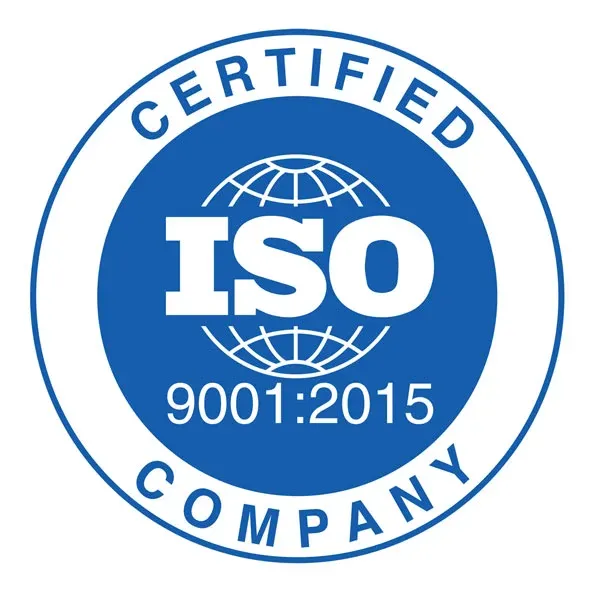 ISO 9001:2015 certified company badge